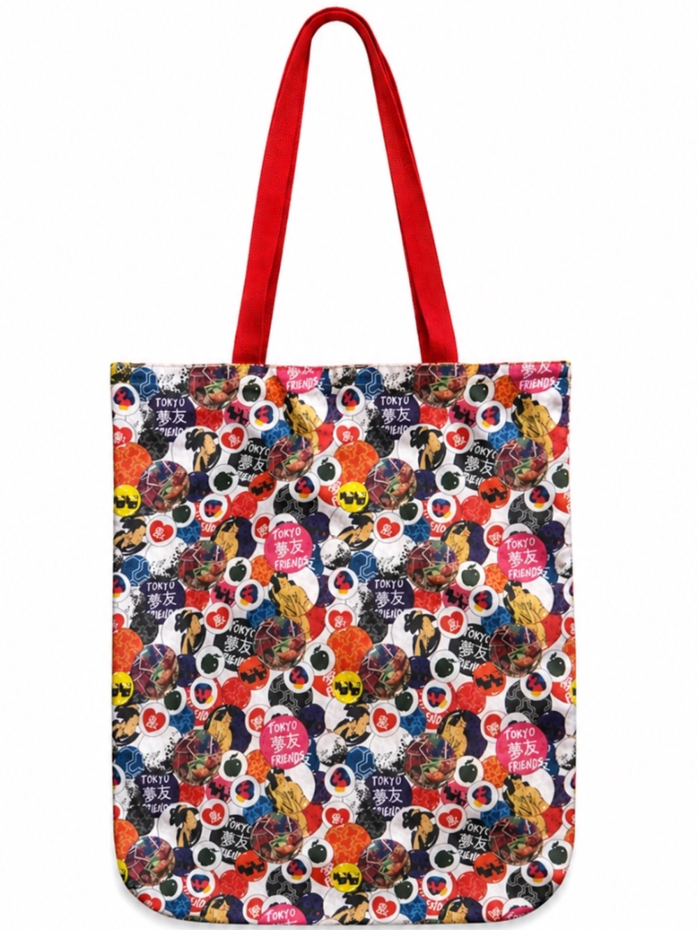 CANVAS Tokyo Button Novelty Print Book Bag Cotton Tote